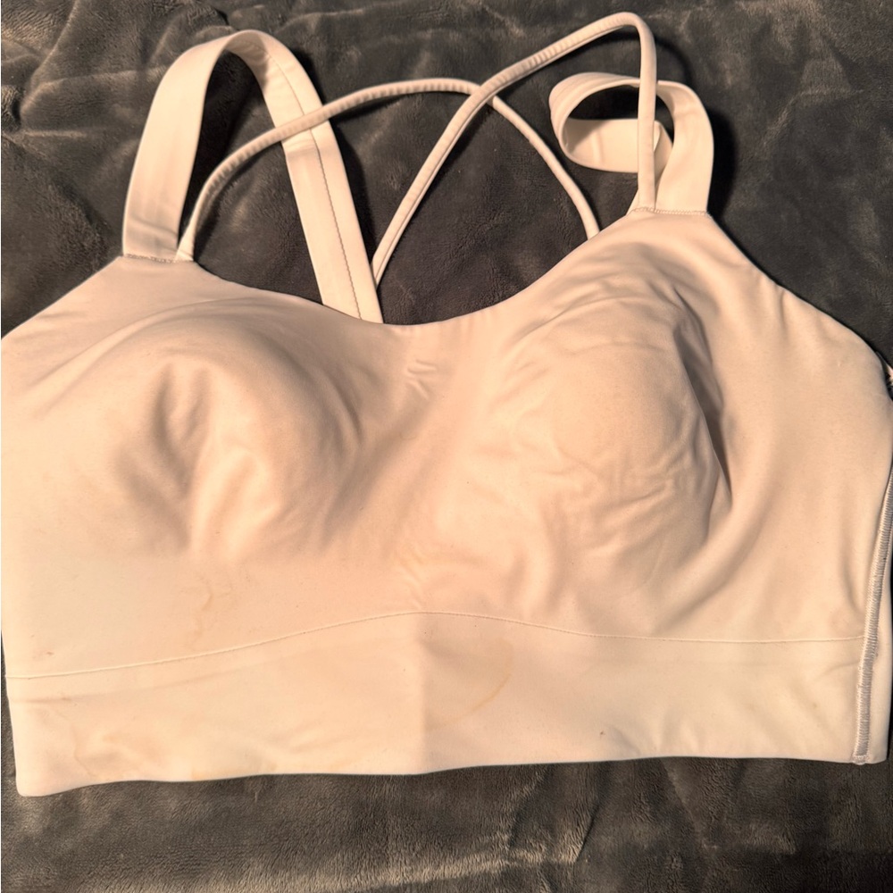 Lululemon white like a cloud longline sports bra